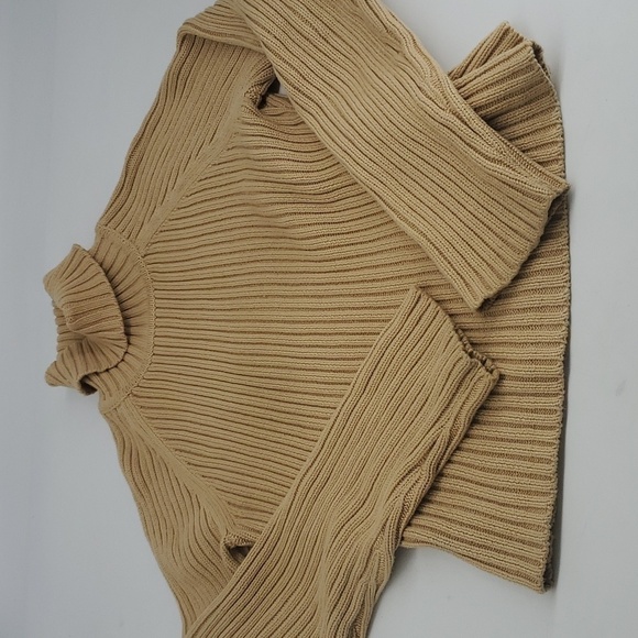 Vintage 90s INC Ribbed Cream Color Turtleneck Sweater Size Large Made in Austria - Picture 8 of 8